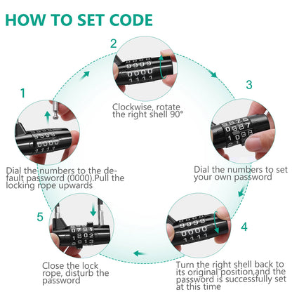4-Cifret Kombinationskabellås