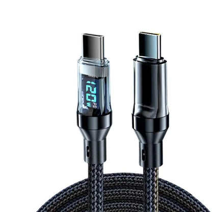120W USB-C Hurtigopladningskabel med LED-Display