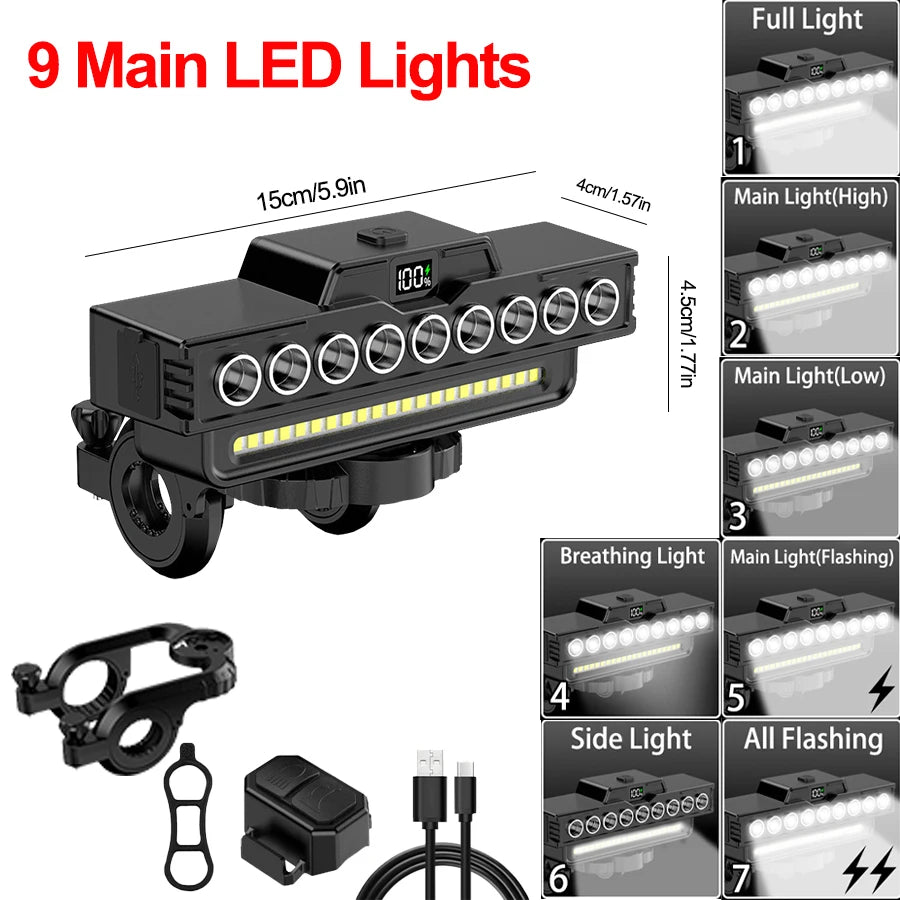 USB Genopladelig LED Cykelforlygte