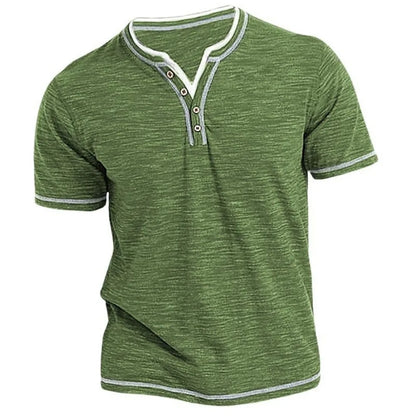 Herre Bomulds V-Hals Casual Slim Fit T-Shirt