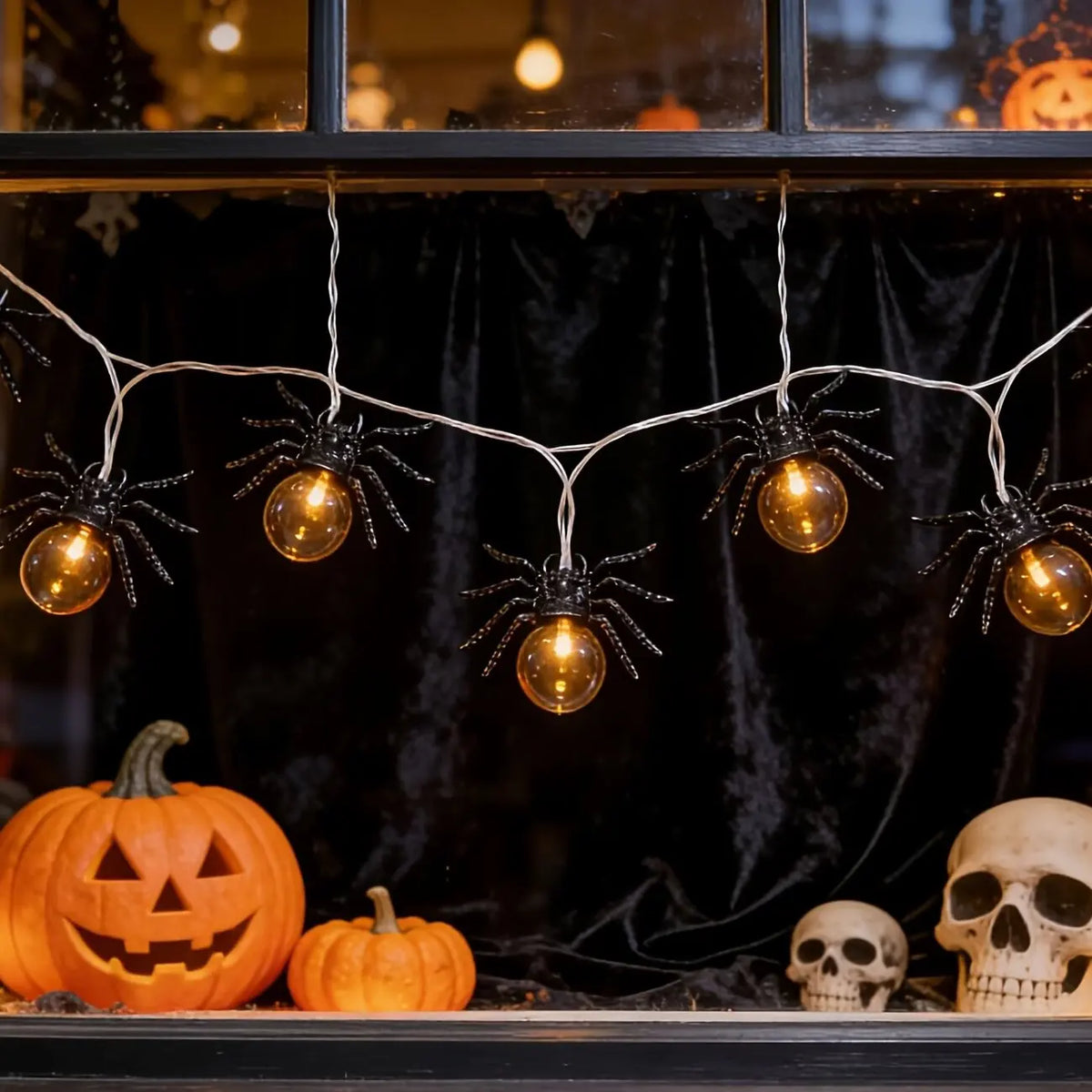 10 LED Spindellys til Halloween