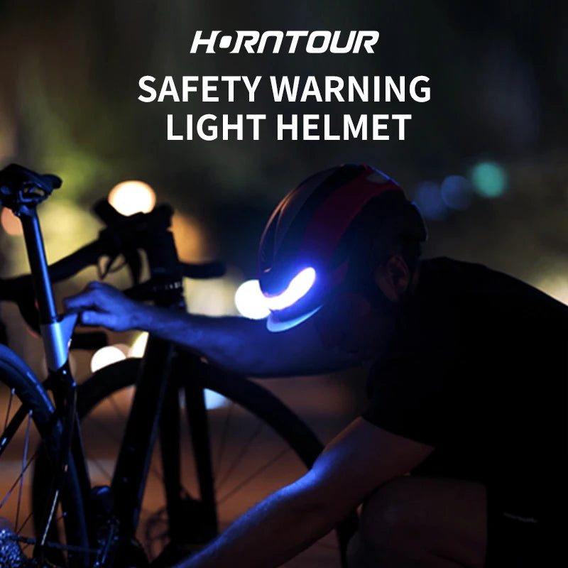 Cykelhjelm med LED-Lys og Visir