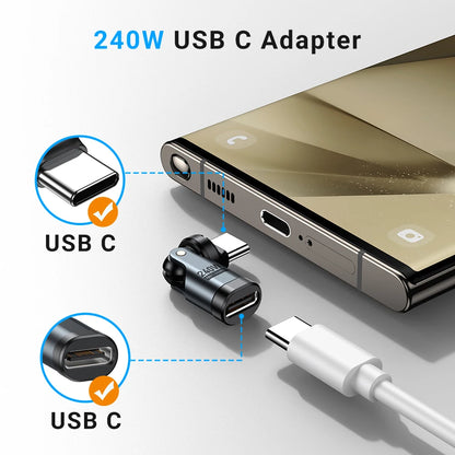 PD240W 540° Roterende USB-C Hurtig Opladningsadapter
