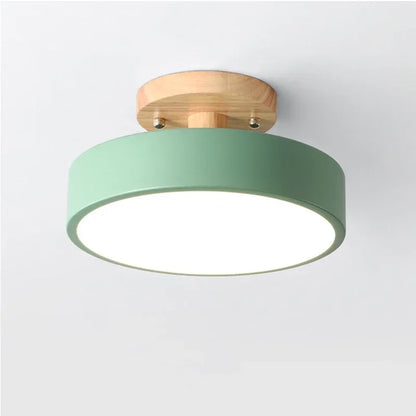 Nordisk Rund Loftlampe i Træ