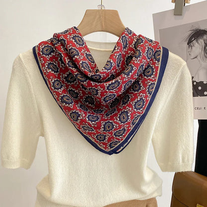 Printet Firkantet Tørklæde til Kvinder