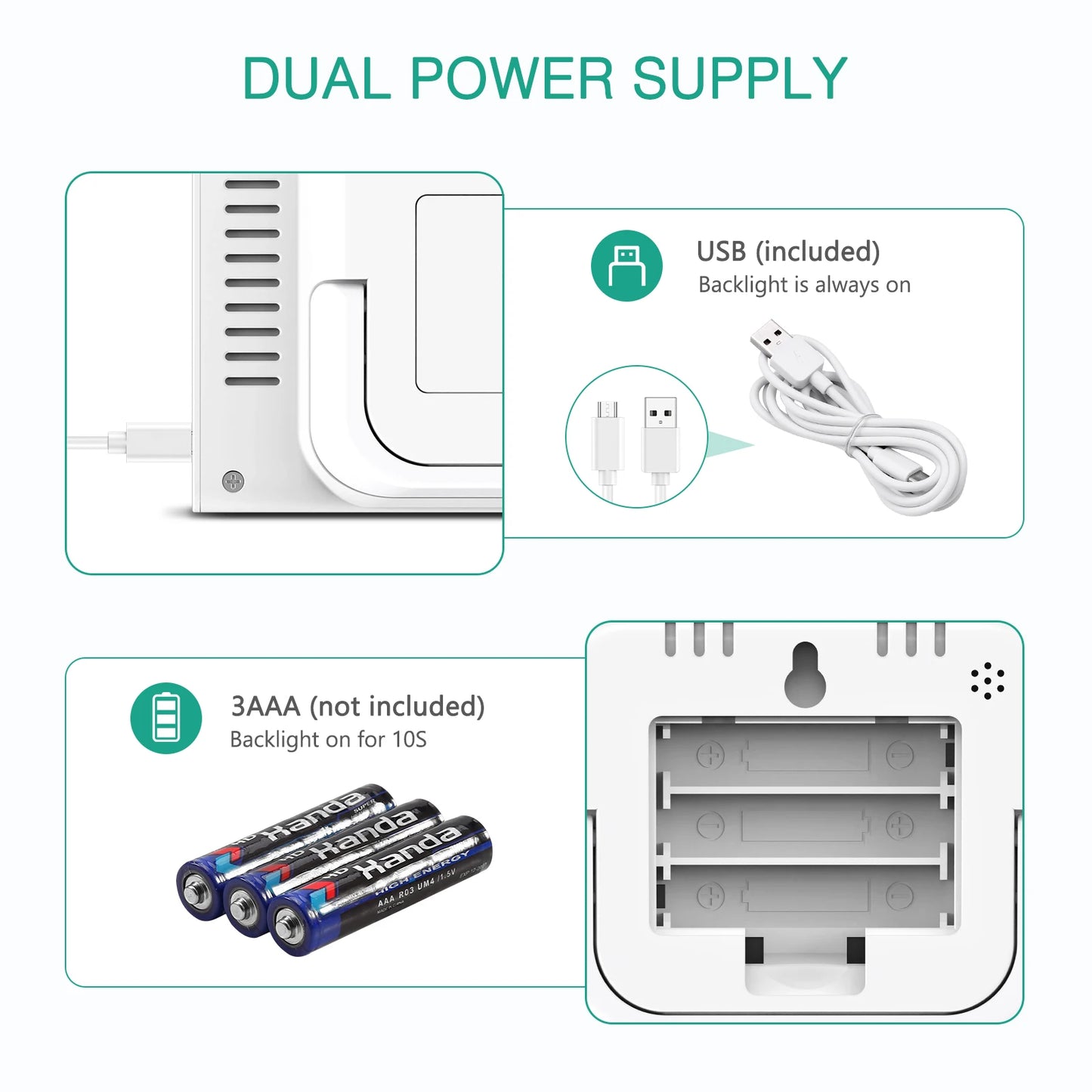Trådløs Indendørs Udendørs Vejrstation med Ur