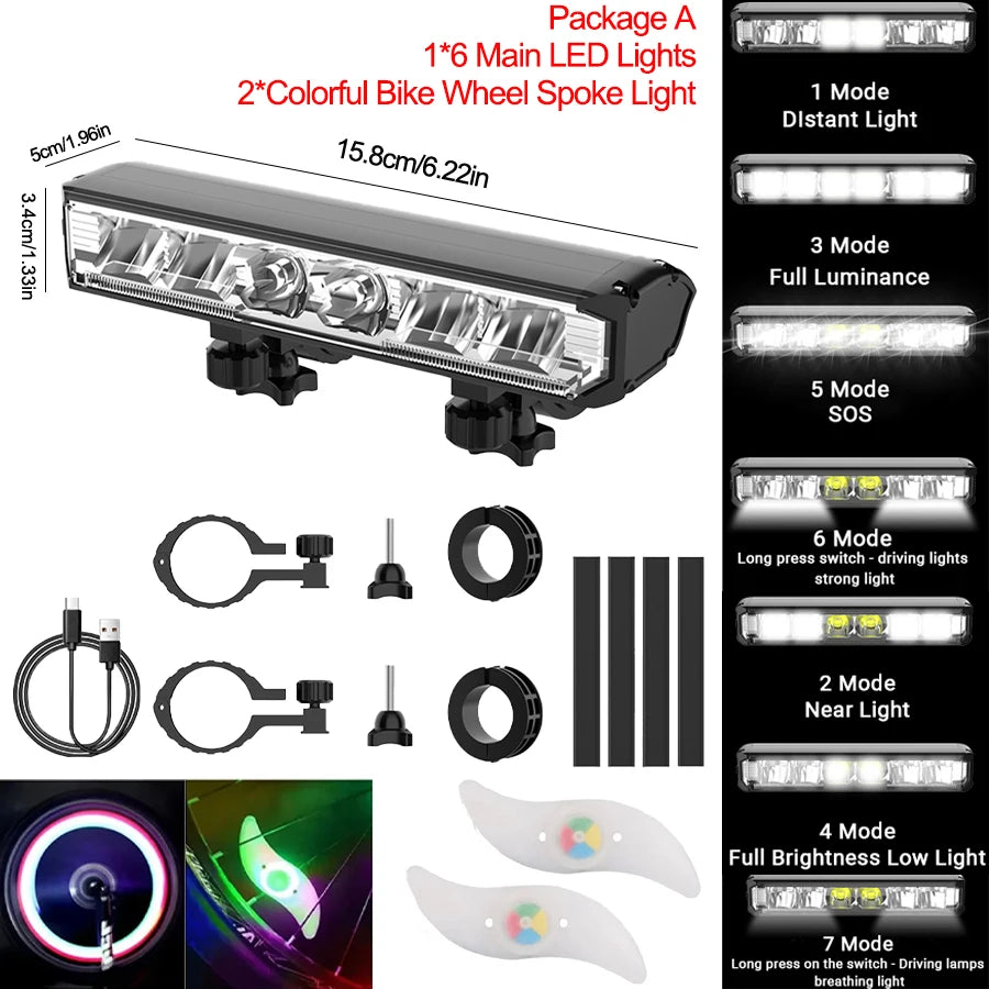 USB Genopladelig LED Cykelforlygte