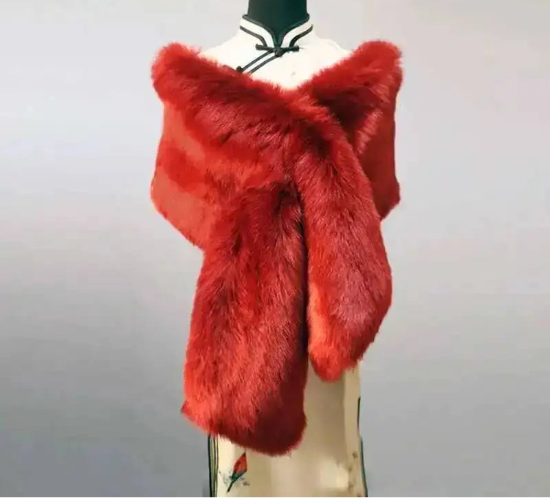 Vintersjal i Imiteret Pels til Kvinder