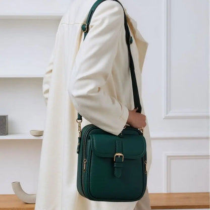 Stor Læder Crossbody Taske til Kvinder