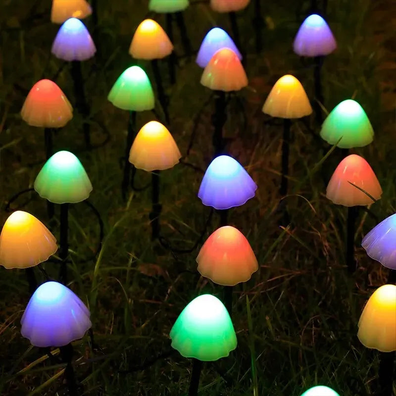 10 LED Solcelledrevne Havelamper i Svampedesign