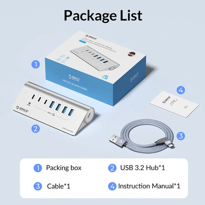 USB C Hub med PD60W Opladning og Flere Porte