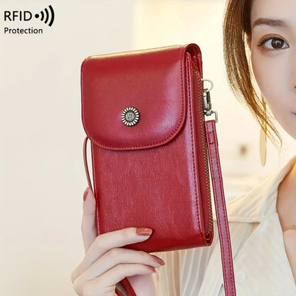 RFID-Beskyttet Crossbody-Telefonpung til Kvinder