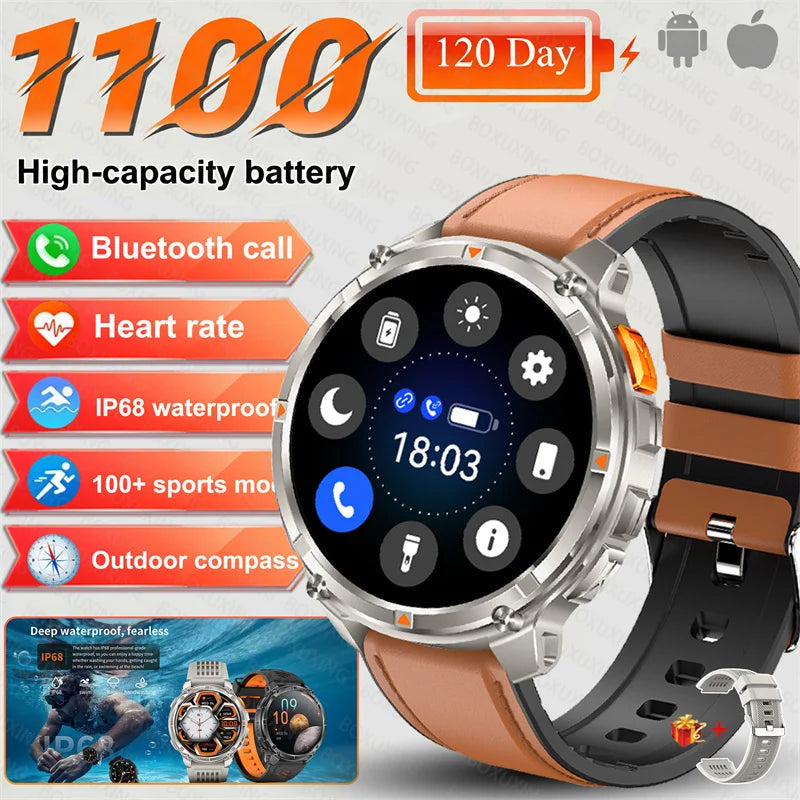 GPS-Smartwatch med Kompas og Sportssporing