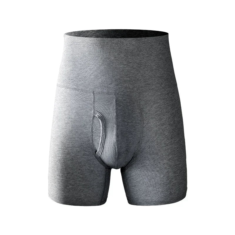 Herre Bomulds Boxershorts med Høj Talje og Lange Ben