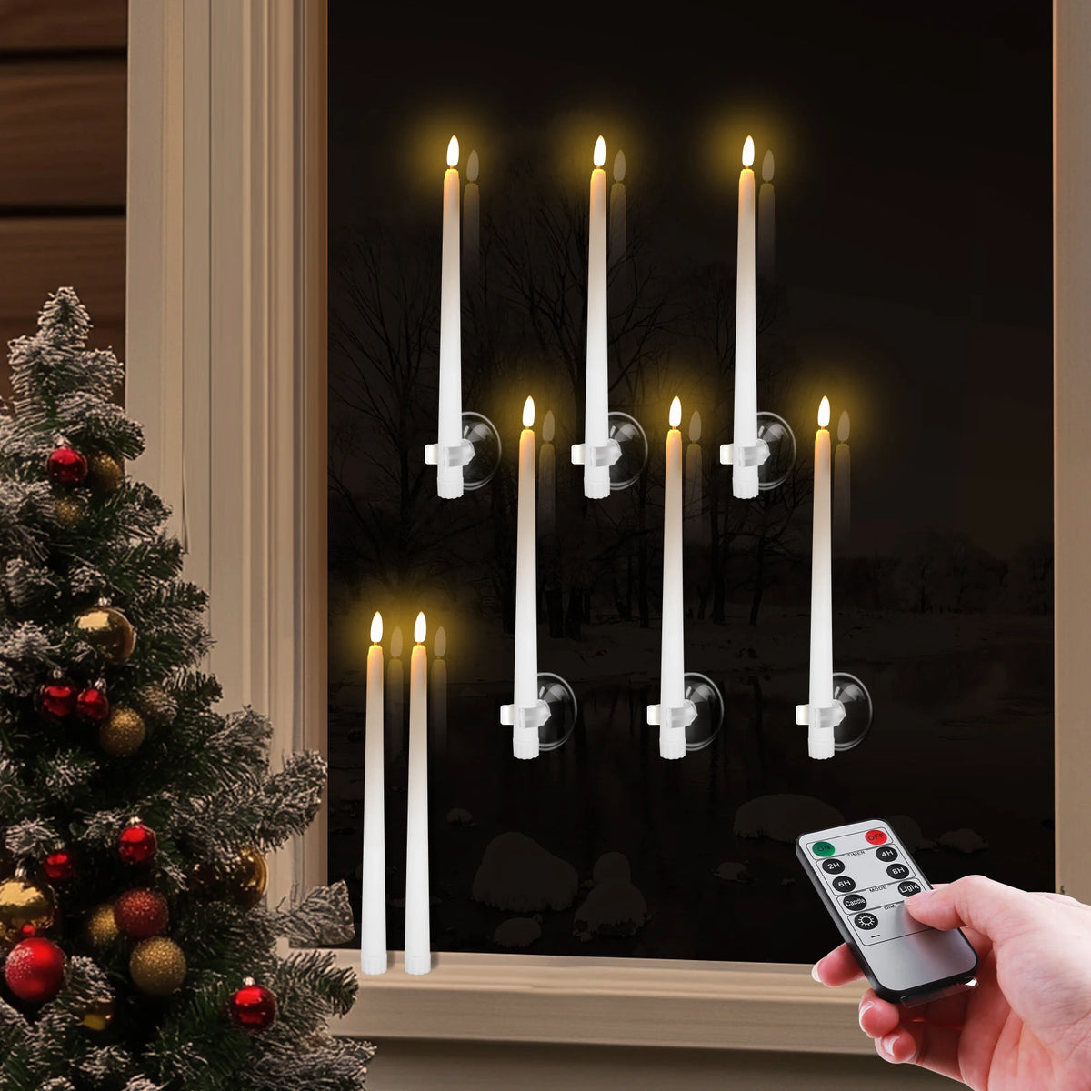 Flammefri LED Stearinlys med Fjernbetjening 6-Pak