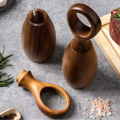 Salt- og Peberkværnsæt i Træ med Holder