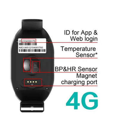 4G GPS-Trackerarmbånd med SOS-Opkald til Seniorer