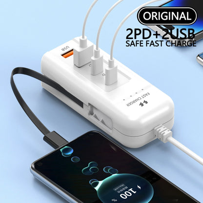 USB-C Hurtigoplader Vægadapter med Flere Porte