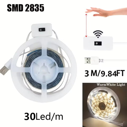 2m/3m/5m USB LED-Lysstrimmel med Bevægelsessensor