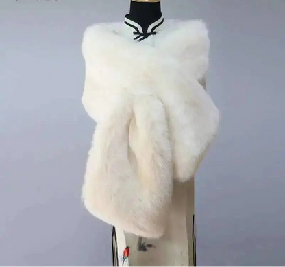 Vintersjal i Imiteret Pels til Kvinder