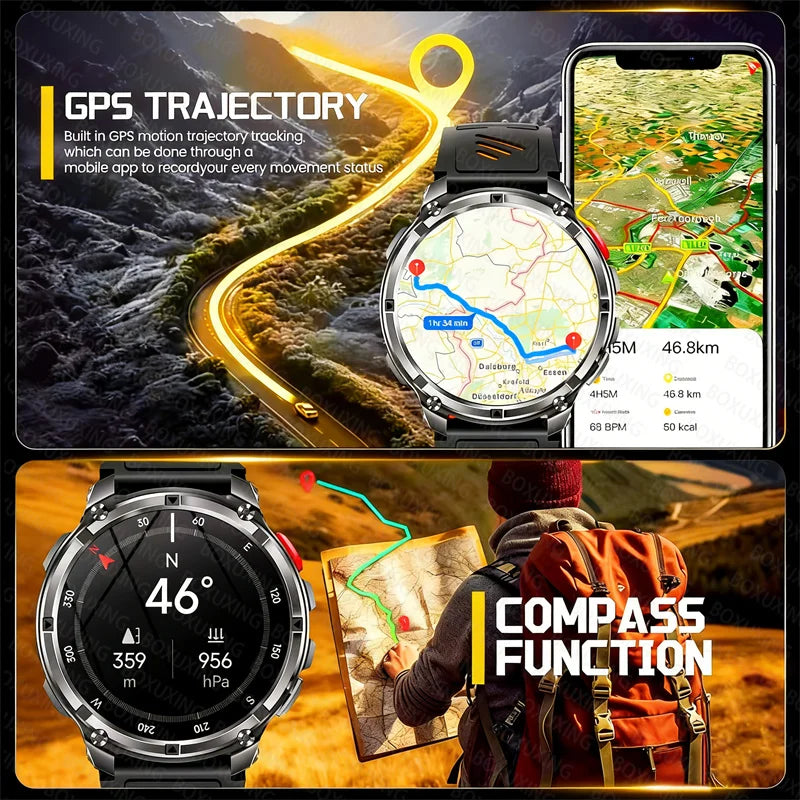 GPS-Smartwatch med Kompas og Sportssporing
