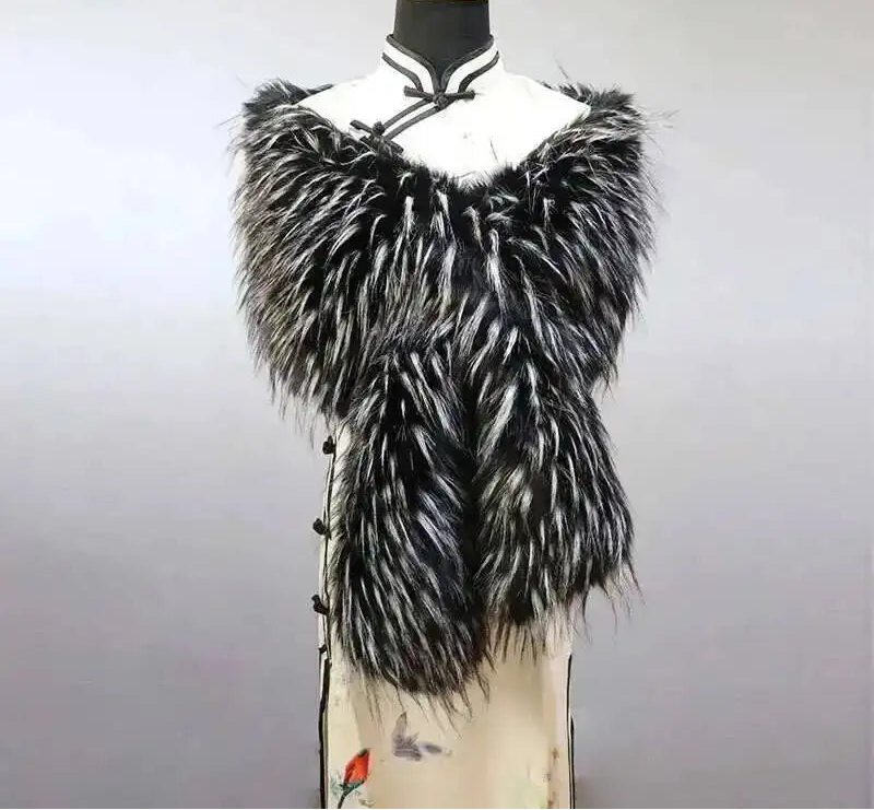 Vintersjal i Imiteret Pels til Kvinder