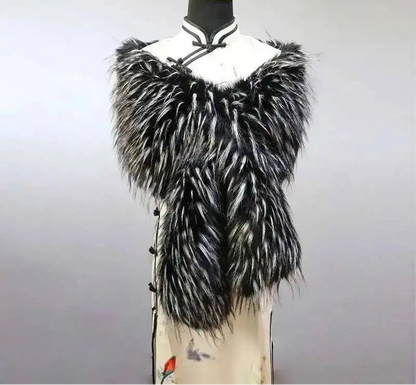 Vintersjal i Imiteret Pels til Kvinder