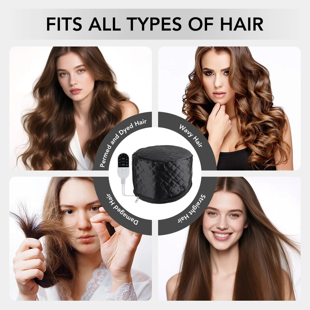 Elektrisk Hårdamperkappe med Timer og 10 Varmeniveauer