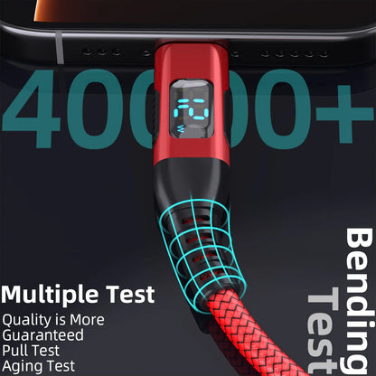 USB-A til Lightning Opladningskabel med LED-Display