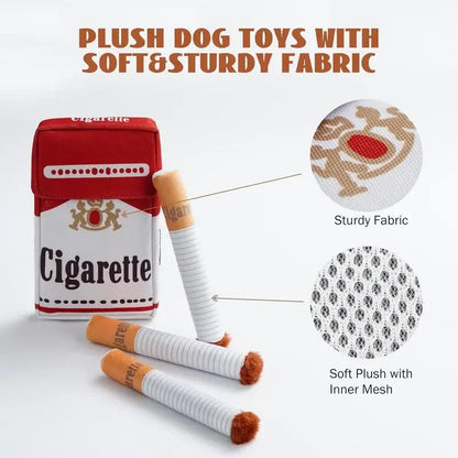 Sjov Plysdyr Hundelegetøj – Cigaret Design