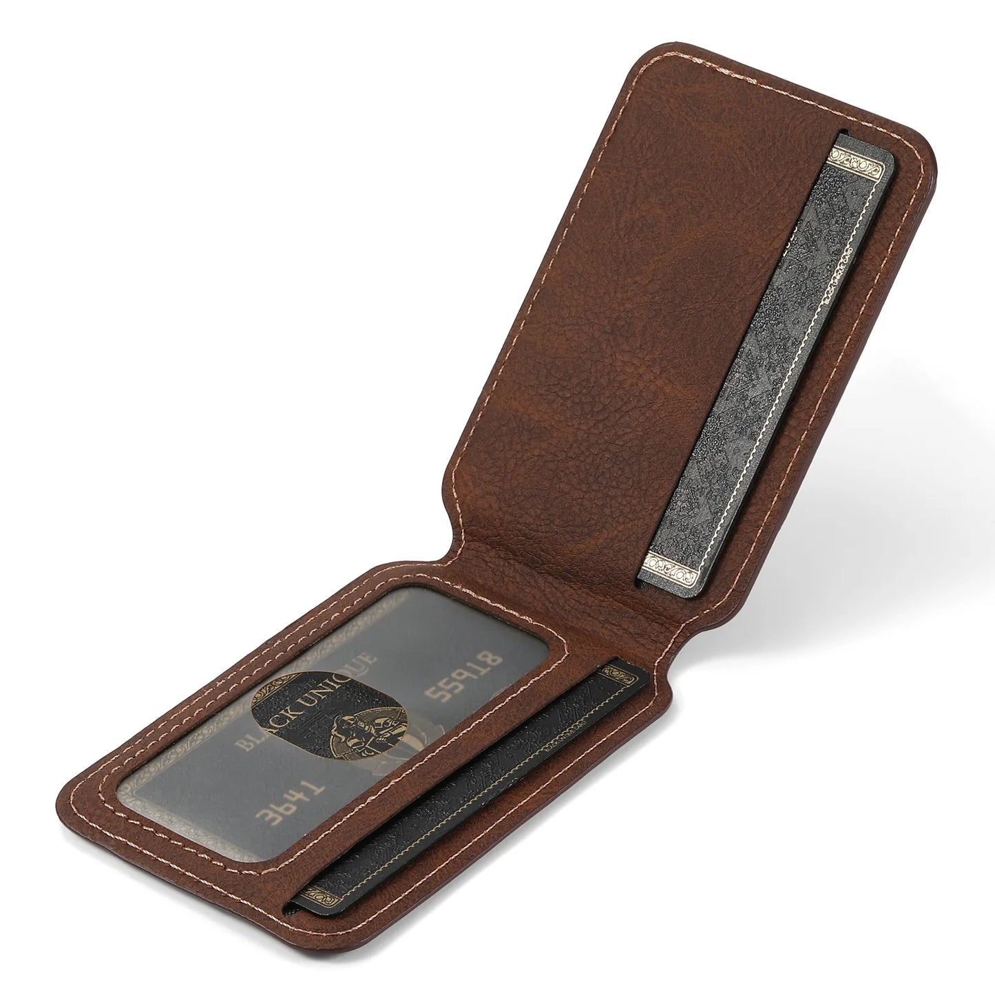 2-i-1 Læder Mobiltelefon Cover med MagSafe Kortholder til iPhone 12 og Nyere