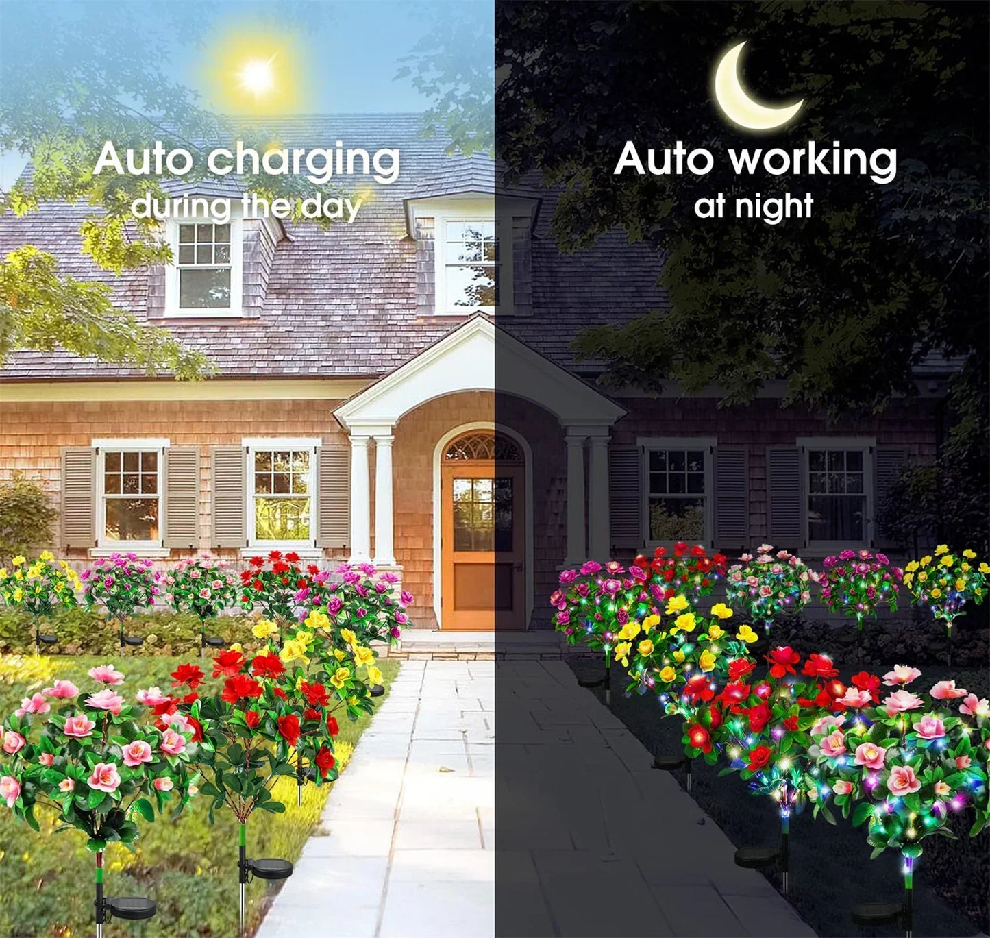LED Blomster Solcellelampe