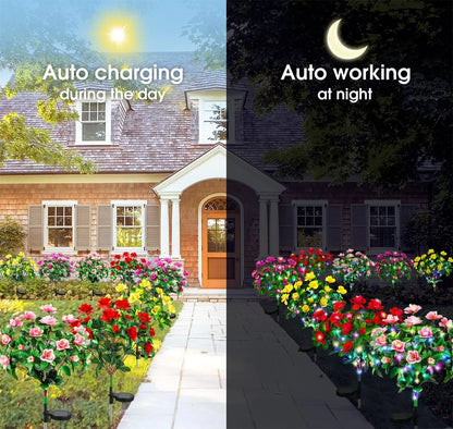 LED Blomster Solcellelampe
