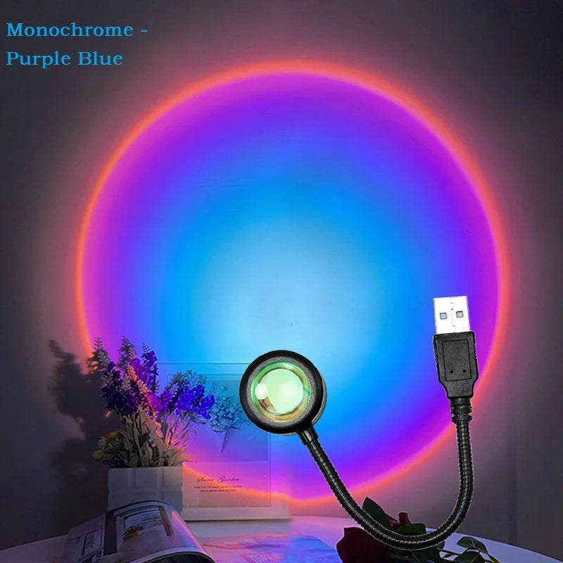 USB Solnedgang Regnbue LED Stemningsnatlys