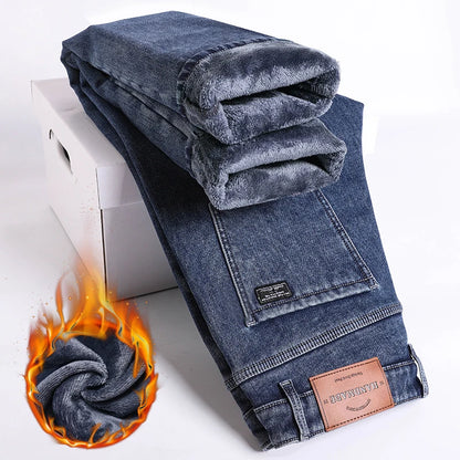 Herre Vinterfleece Denim Jeans