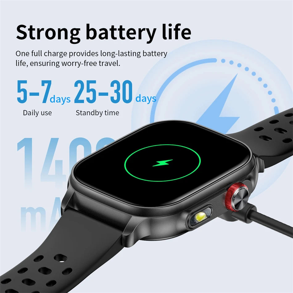 Smartwatch med Pulsmåler og Bluetooth-Opkald