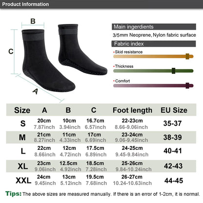 Neopren Dykkerstrømper 3mm 5mm Varme Skridsikre