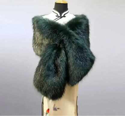 Vintersjal i Imiteret Pels til Kvinder