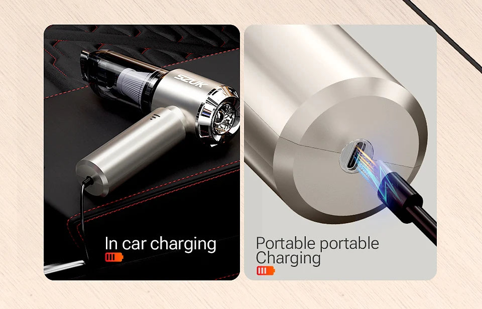 Bærbar Trådløs Mini Bilstøvsuger til Bil og Hjem