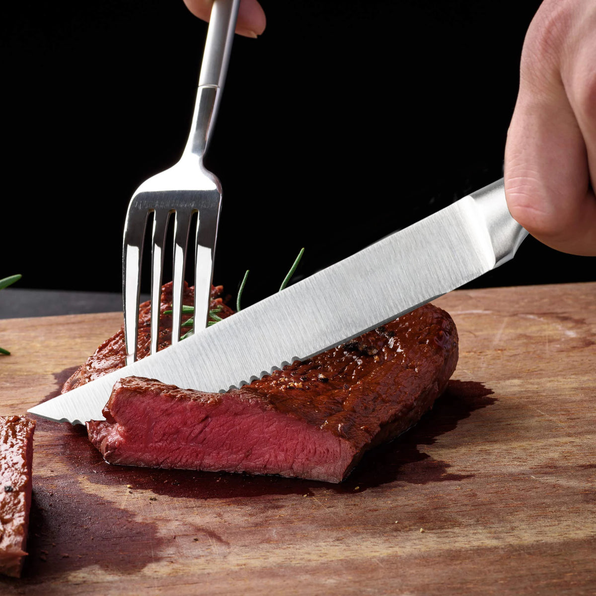 5/8 stk. Tandet Steakkniv i Rustfrit Stål