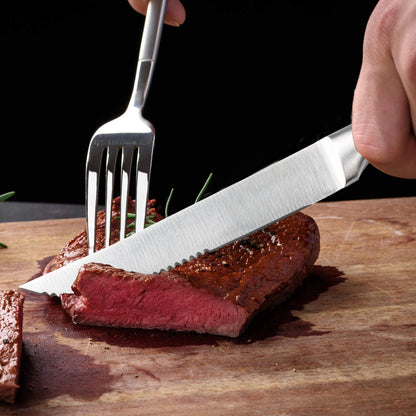 5/8 stk. Tandet Steakkniv i Rustfrit Stål