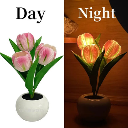 Dekorativ LED Tulipan Natlampe