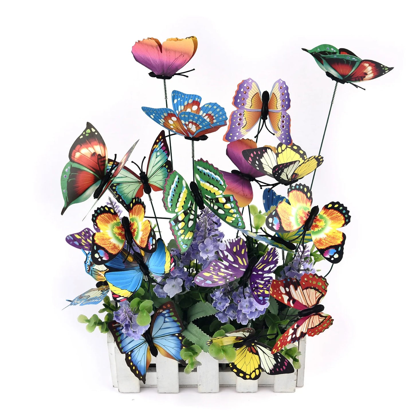 Farverige Sommerfugle Havepinde til Planter - 24 Stk.