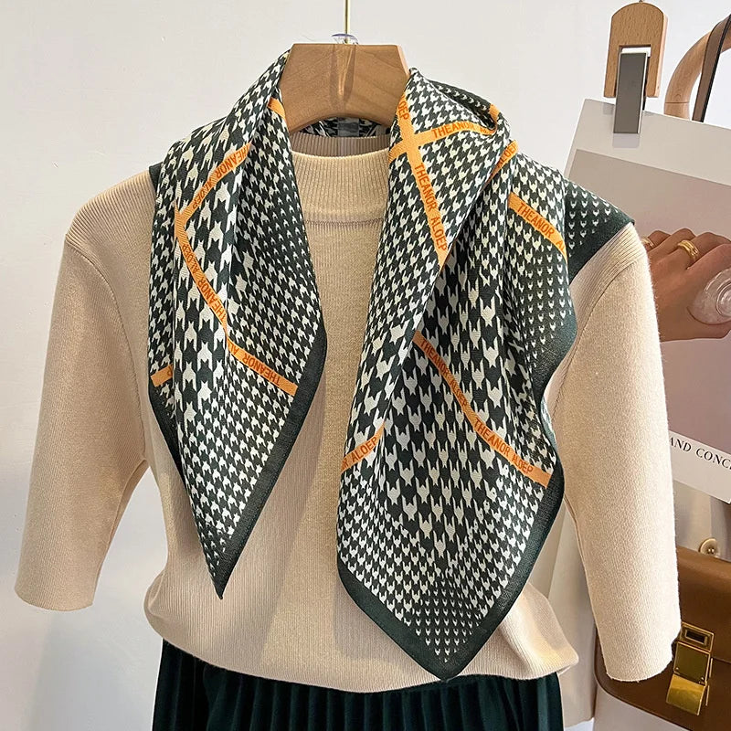 Printet Firkantet Tørklæde til Kvinder