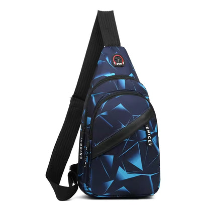 Herre Casual Crossbody Brysttaske med Geometrisk Mønster