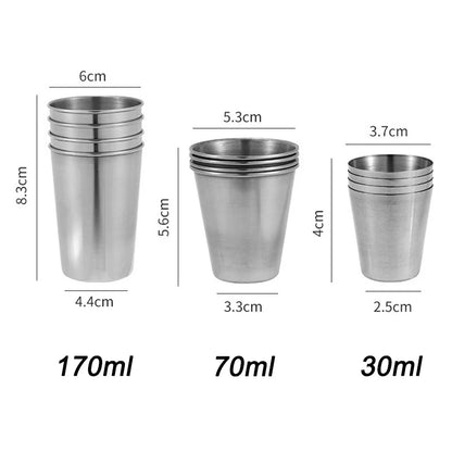 4/6 Stk. Rustfri Stål Rejsekrus Sæt med Etui
