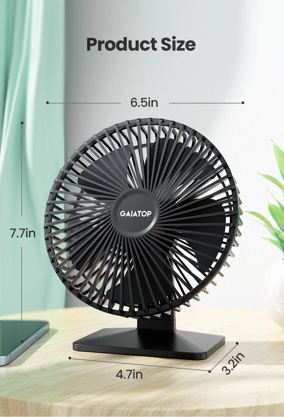 Bærbar USB Skrivebordsventilator