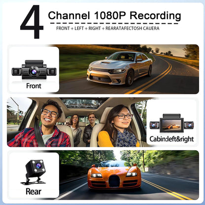 4-Kamera WiFi-Dashcam-System – Full HD-Optagelse Med Nattesyn og Parkeringsovervågning