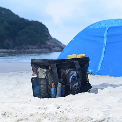 Stor Vandtæt Strandtaske med Mesh