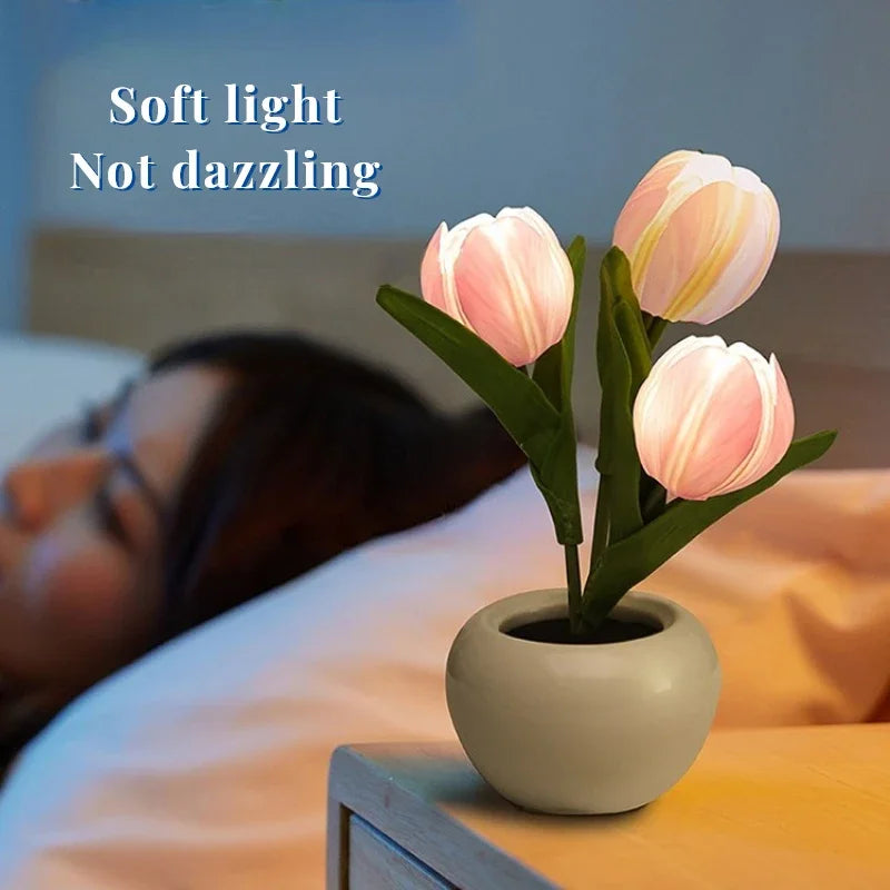Dekorativ LED Tulipan Natlampe